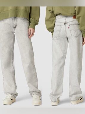 Levi's® ‘94 Baggy Fit Jeans Light Gray Splattered Wash W/Soft White Denim Base 🩶